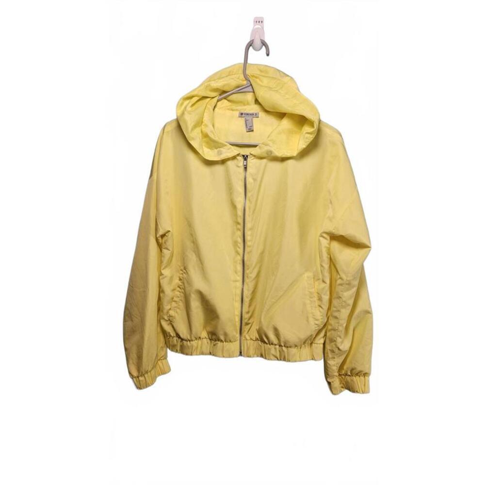 Forever 21 Women's Yellow Hooded Lightweight Jacket Windbreaker‎ Small
